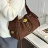 Bolso nuevo de un solo hombro para debajo del brazo con patrón de diamantes, textura retro de gamuza 2026, tote de uso diario para otoño e invierno, exquisito estilo coreano para mujer