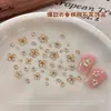 Nuevas decoraciones de flor de circonita cúbica color champán para arte de uñas, con flores de circonita cúbica de gota de agua brillantes, iridiscentes y de varios tamaños para arte de uñas DIY