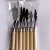 Rascador de Arte, Espátula para Pintura al Óleo, Juego de 5 Piezas de Acero Inoxidable para Mezclar Colores Gouache, Herramientas de Pintura Multifuncionales de Madera Maciza para Pasteles al Óleo