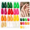 Caja de 24 Colores Amazon Uñas Postizas para Adultos Forma Almendra Mate Coloridas Uñas Falsas