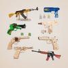 Pistola de Goma de Madera Modelo de Pistola Artificial 3D Ensamblada Juguete de Pistola de Madera para Niño Dropshipping Transfronterizo Hecho a Mano que Mueve el Cerebro
