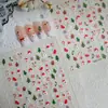 Pegatinas adhesivas para decoración de uñas, diseño de copo de nieve navideño en relieve, nuevas pegatinas para uñas, decoraciones europeas y americanas de Papá Noel, pegatinas de calcetín