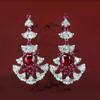 El Libro Rojo recomienda pendientes largos de plumas de hada de Gao Ding Jewelry, productos europeos y americanos, pendientes de rubí de Mozambique de imitación para mujeres.