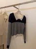 Trece Líneas IMISS: No te arrepientas de comprar este suéter de punto minimalista, adelgazante, de cuello alto y con rayas de bloques de color para mujer 2026