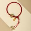 Pulsera de Cuerda Roja con Hebilla de Seguridad de Jade Hetian Natural para Mujer Pulsera para Niñas Lujo Accesible Nicho Exquisita Joyería de Mano Año Animal