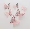 Adesivos de Parede Borboleta Estéreo 3D para Decoração de Parede da Sala de Estar, Adesivos Vazados para Arranjos de Feriado, Adesivos Criativos de Desenho Animado