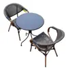 Cadeira de Rattan com Encosto Único para Loja de Chá com Leite, Cadeira de Rattan Natural para Varanda, Cadeira de Jantar, Banqueta, Cadeira de Rattan para Pátio de Lazer, Cadeira Externa