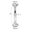 Piercing de Sobrancelha Europeu e Americano Simples de Aço Inoxidável 316 com Rosca Interna, Barra Curva, Zircônia Redonda de Alto Nível