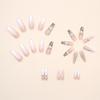 Doce legal longo ballet europeu e americano estilo ins usar armadura diamante brilhante prata cobra gradiente manicure produto acabado atacado unhas