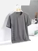 Camiseta Masculina de Verão Gelo Seda Gola Redonda Secagem Rápida Manga Curta Fina Respirável Manga Média Tamanho Grande Top Esportivo Masculino Solto Moderno
