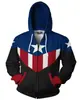 Sudadera con capucha de otoño nueva de Amazon para hombre, sudadera con estampado del Capitán América, sudadera con cremallera para hombre de importación