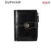 Cartera con Cremallera Antirrobo RFID Popular Transfronteriza con Múltiples Ranuras para Tarjetas y Broche, Cartera Corta de Moda Europea y Americana para Mujer