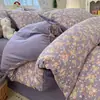 Categoría a Maternidad e Infancia Grado Pequeño Fresco Cama Juego de Cuatro Piezas Dormitorio de Estudiante Juego de Tres Piezas Estilo Ins Funda de Edredón Simple de Algodón Lavado Sábana