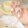 Cordón para Teléfono Móvil Hecho a Mano Cadena de Muñeca con Cuentas Colgante Aurora Cinta Deslumbrante Cadena Colgante de Cuenta Redonda Estilo Corto para Cuello de Mujer