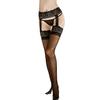 Tirantes de encaje Stacey medias calcetines sin entrepierna piernas calcetines sexy alta elasticidad tirantes huecos seda negra