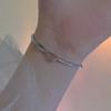 Pulsera de lazo de lujo ligero con micro incrustaciones de circonitas para mujer, exquisita, simple, con personalidad, versátil, joyería de pulsera para amigas