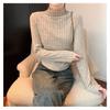 Saia Midi de Base com Efeito Emagrecedor na Cintura Estilo Retro Francês para Mulheres Outono e Inverno 2025 Novos Elegantes Tops de Tricô de Manga Longa