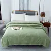Manta Nueva de Tafetán Color Sólido con Forro de Coral para Siesta en la Oficina Manta Cálida para Cubrir Manta para Dormitorio de Estudiantes Manta para Aire Acondicionado