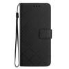 Adecuado para Funda de Cuero Iphone16E, 17Plus Patrón de Diamante Soporte para Tarjetas Funda Protectora, 13Pro Color Sólido Ip14