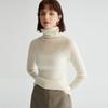 Suéter de Punto Casual con Cuello Alto 100% Cachemira Otoño e Invierno para Mujer, Suéter Pulóver de Color Sólido Ajustado para Mujer