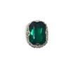 Luxo Leve Sentido de Alto Padrão Esmeralda Quadrado Vidro Diamante Salto Alto Sapato Fivela Destacável Temperamento Versátil Flor de Sapato Acessórios