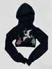Nueva colección de otoño e invierno para mujer Y2k: sudadera jacket con capucha, cierre de cremallera, estampada, corta, adelgazante, versátil y moderna