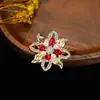 Broche Japonês e Coreano de Moda Transfronteiriço de Luxo para Mulheres, Fivela de Lenço com Strass, Fivela Anti-Exposição, Broche de Lapela de Cristal, Acessórios para Terno