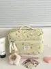 Bolsa de Maquiagem Transfronteiriça Fundo Amarelo Rosa Vermelha de Alto Valor Grande Capacidade Portátil Bolsa de Armazenamento Estudante Saída Portátil Bolsa de Higiene
