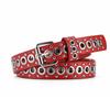 Cinturón con hebilla de pasador para mujer, estilo punk, estilo europeo y americano, moderno, con ojales de aire, decorativo y hueco.