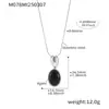 Colar Longo Omega Oval Olho de Tigre Aço Inoxidável Galvanizado Eletrodeposição PVD Ouro 18K Real Moda Versátil Corrente de Lã Tendência