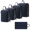 Conjunto de Compressão para Armazenamento de Viagem com 7 Peças para Roupas Sapatos Higiene Pessoal Cosméticos Sacos de Armazenamento Sacos Impermeáveis Armazenamento Portátil