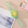25 Relojes Nuevos para Niños Ventilador Dibujos Animados Modelo de Batería Ventilador Pequeño Puesto de Estudiante Ventilador Pequeño Ventilador Regalo Transfronterizo