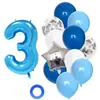 13 Peças Molde de Alumínio Balões de Látex Digitais Combinação de Números de Aniversário Decoração de Festa de Aniversário de Bebê Conjunto de Balões