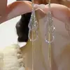 Brincos Longos com Franjas de Gota D'água de Camada Dupla Exquisitos, Brincos Elegantes e Modernos, Design de Nicho, High-End, Brincos que Afinam o Rosto