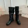 Primer Encuentro Temporada 2026 Otoño Hebilla de Cinturón Estilo Europeo y Americano Nuevo Botas de Motocicleta para Mujer, Botines de Media Caña con Punta Redonda de Moda y Versátiles para Mujer