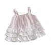 Top de tirantes de lunares elegante para niña 26 Verano Nueva Moda Dulce Chaleco sin mangas de encaje Estilo coreano Ropa para niños
