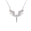 Conjunto de Joias Anjo da Guarda Anel Feminino Totalmente Cravejado com Diamantes Colar Brincos Conjunto de Três Peças Conjunto de Asas de Anjo Joias Atacado