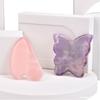 Gua Sha de Quartzo Rosa em Estoque para Atacado, Gua Sha de Polegar em Formato de Coração de Quartzo Rosa, Conjunto de Gua Sha Facial de Jade de Quartzo Rosa