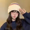 Gorro de Punto de Perro Salchicha de Dibujos Animados para Mujer, Versión Coreana de Otoño e Invierno, Gorro de Lana Grueso y Cálido Holgado, Gorro de Moda Versátil a Prueba de Frío