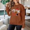 Moda Transfronteriza Ropa Europea y Americana Halloween Estampado de Letras Toalla Personalizada Bordada Sudadera con Cuello Redondo de Manga Larga con Hilo Nuevo Estilo