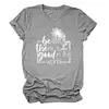 Cree que Hay Bien Amazon Ebay Sitio Independiente Camiseta de Manga Corta con Cuello Redondo de Moda y Elegante para Mujer
