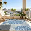 Popular Tapete Floral de Polipropileno 1,5x2,1m para RV e Camping, Resistente ao Desgaste e Antienvelhecimento, Tapete Externo para Praia, Piscina e Jardim