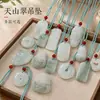 Pendente Buda Maitreya de Jade Tianshan Amuleto da Paz Nuvem Auspiciosa Fechadura Joias Estilo Chinês Venda por Atacado