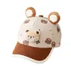 Gorra de béisbol infantil con diseño de oso de dibujos animados al por mayor 2026 otoño e invierno para niños y niñas de 2 a 5 años gorra de béisbol para bebé