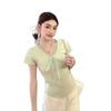Suéter feminino de manga curta com alça de renda e costura estilo doce e picante, novo estilo coreano de verão, slim fit, roupas curtas