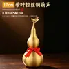 Adorno de Calabaza de Latón Pulido, Calabaza Abierta de Latón Puro con Diseño Hueco y Hojas, Calabaza de Latón para Decoración del Hogar Sala de Estar