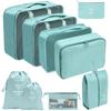 Set de Bolsas de Almacenamiento para Viaje, Set de 11 Piezas para Viajes de Negocios, Bolsas de Almacenamiento con Cordón para Ropa, Bolsas de Almacenamiento Plegables de Malla para Maquillaje y Artículos de Tocador