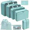 Set organizador de viaje premium, incluye 11 piezas: bolsas para guardar ropa, bolsas con cordón, bolsas para cosméticos y artículos de tocador, y bolsas de malla plegables para almacenamiento