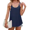 Tops de Mujer para Exportación Europea y Americana 2024 Amazon Transfronterizo Primavera y Verano Camiseta sin Mangas Tirantes Escote en V Cortado Chaleco para Mujer