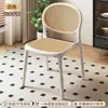 Cadeira de rattan-plástico, estilo nórdico, cadeira de jantar moderna para casa, empilhável, adequada para mesas de mahjong, com encosto, cadeira de exterior